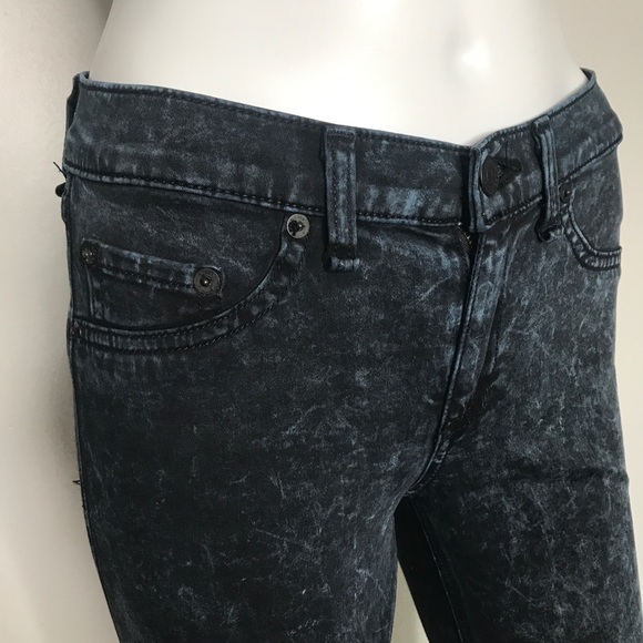 Rag & Bone Navy Blue Tie Dye Jeans Leggings 25 - Picture 3 of 8